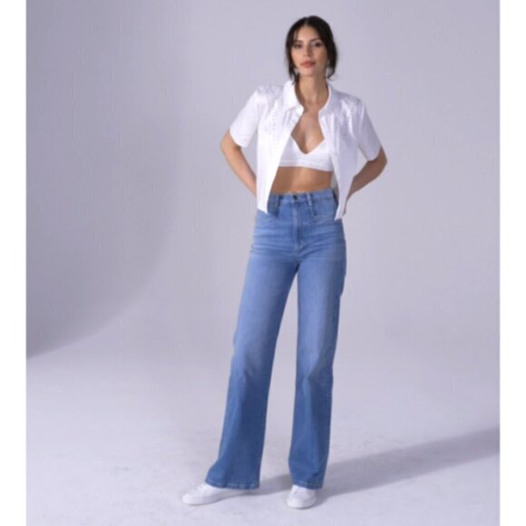💕FAVORITE DAUGHTER💕 The Jordie Super High Rise Wide Leg Jeans ~ Madrid 26 NWT - Picture 3 of 14